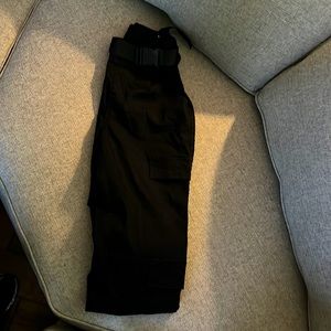Black Cargo Pants, Black, Size Small/27
